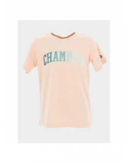 T-shirt logo dégradé vert crewneck rose fille - Champion