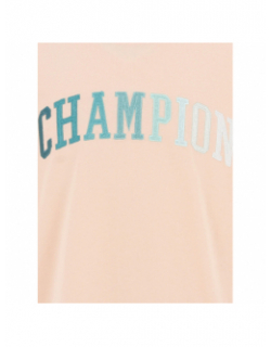 T-shirt logo dégradé vert crewneck rose fille - Champion