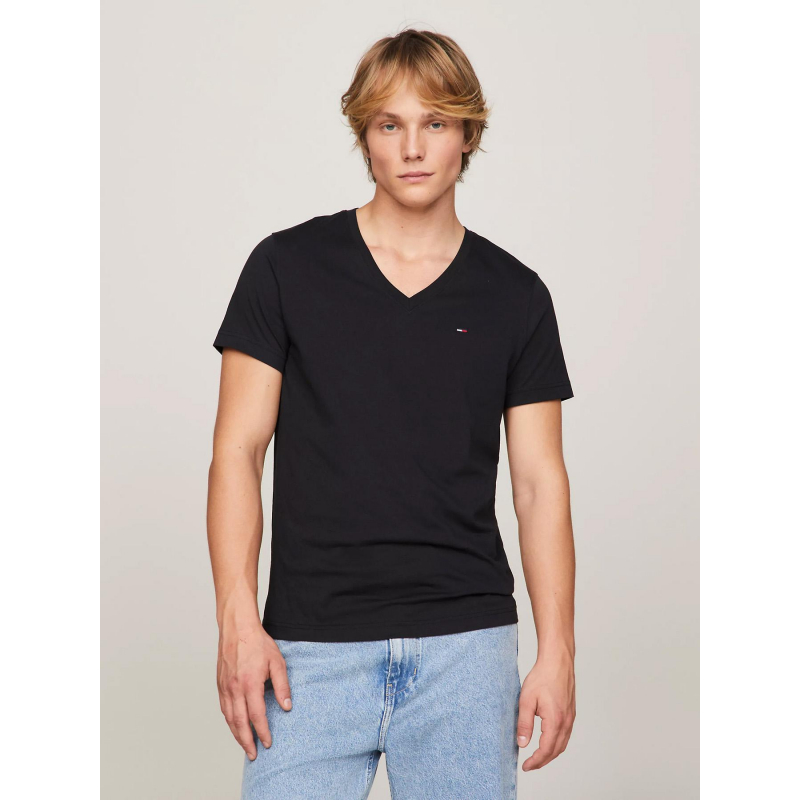 T-shirt col v original noir homme - Tommy Jeans