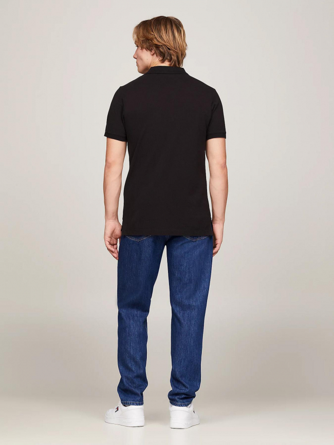 Polo slim placket noir homme - Tommy Jeans