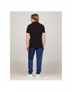 Polo slim placket noir homme - Tommy Jeans