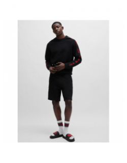 Short jogging bande logo noir rouge homme - Hugo