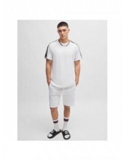 T-shirt sporty bande logo blanc homme - Hugo