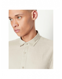 Chemise en lin uni beige homme - Armani Exchange