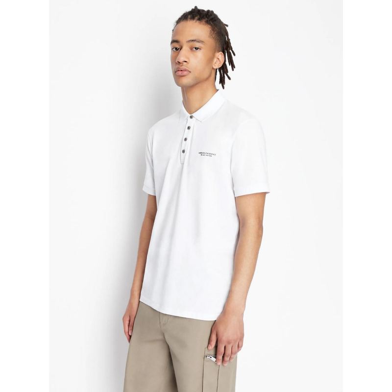 Polo uni logo blanc homme - Armani Exchange