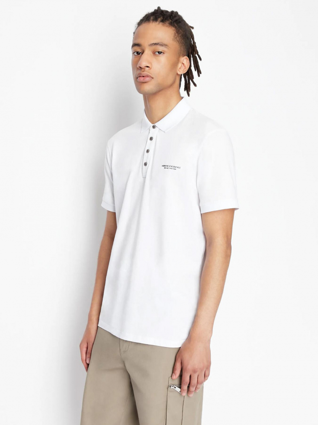 Polo uni logo blanc homme - Armani Exchange