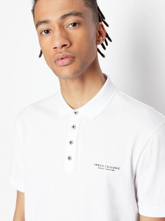 Polo uni logo blanc homme - Armani Exchange