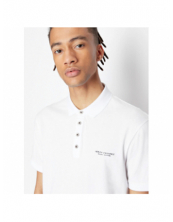 Polo uni logo blanc homme - Armani Exchange