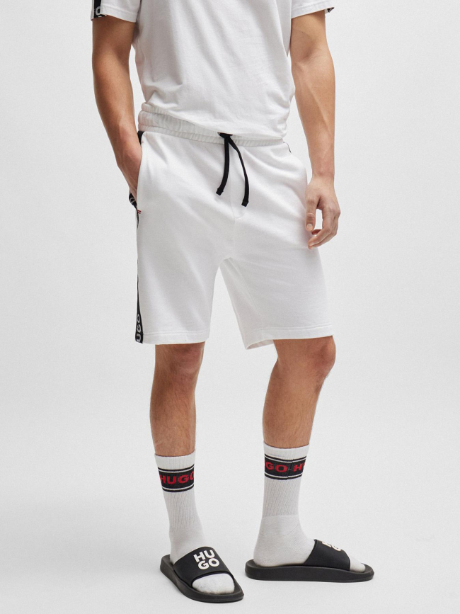 Short jogging sporty bande logo blanc homme - Hugo