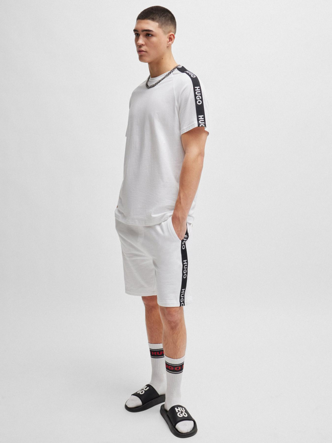 Short jogging sporty bande logo blanc homme - Hugo