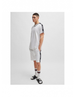 Short jogging sporty bande logo blanc homme - Hugo