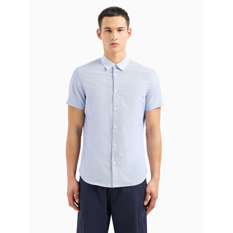 Chemise mini carreaux bleu homme - Armani Exchange