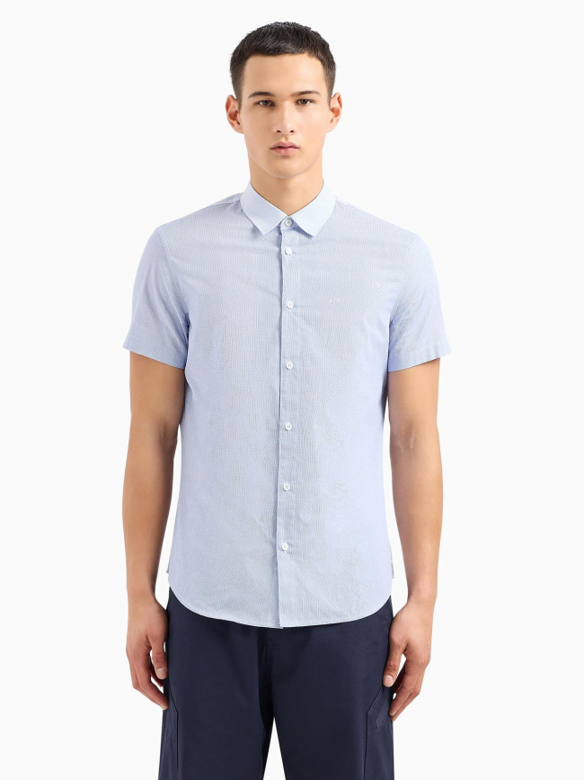 Chemise mini carreaux bleu homme - Armani Exchange