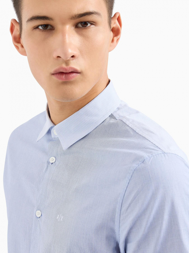 Chemise mini carreaux bleu homme - Armani Exchange