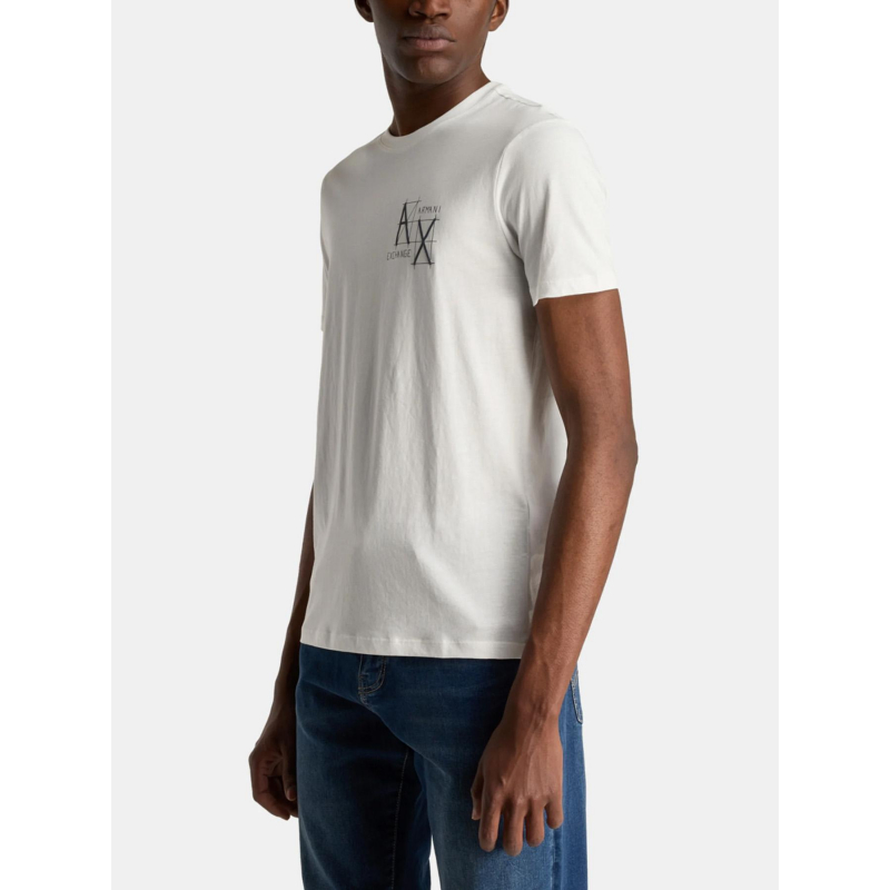 T-shirt uni slim logo blanc homme - Armani Exchange