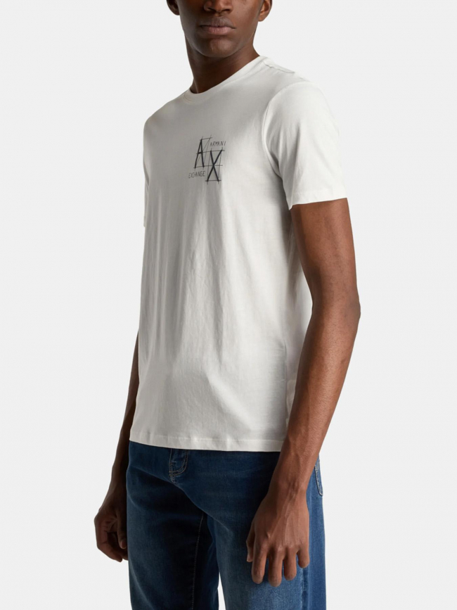 T-shirt uni slim logo blanc homme - Armani Exchange