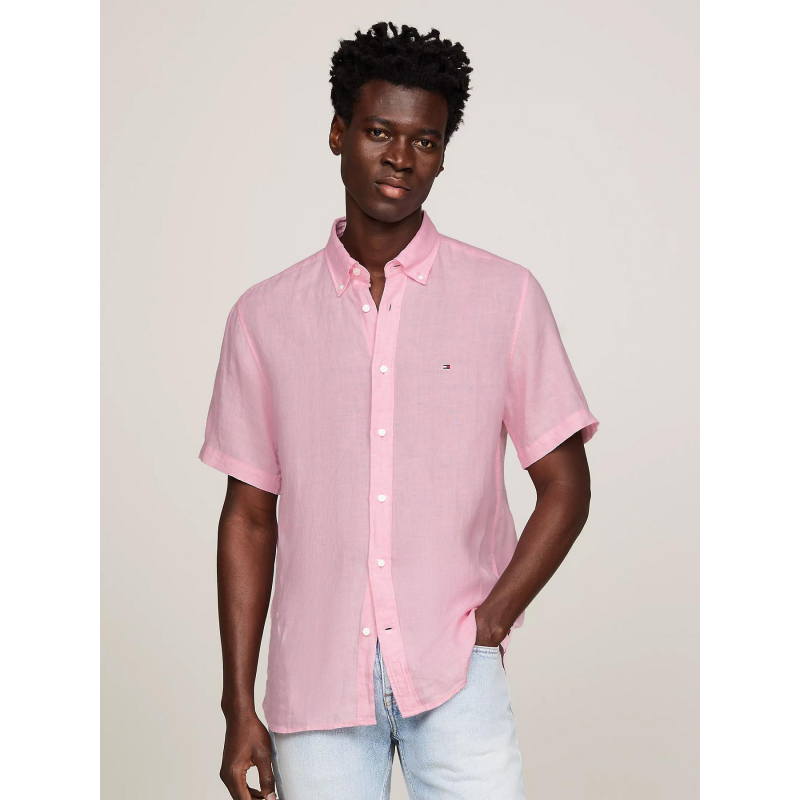 Chemise en lin pigment dyed rose homme - Tommy Hilfiger