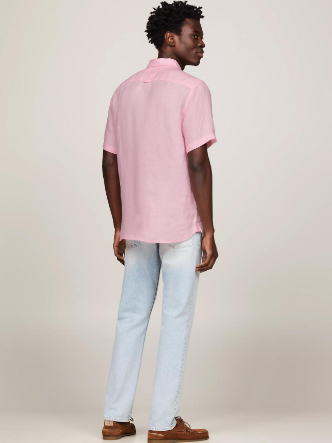 Chemise en lin pigment dyed rose homme - Tommy Hilfiger