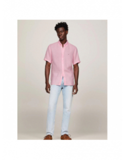 Chemise en lin pigment dyed rose homme - Tommy Hilfiger