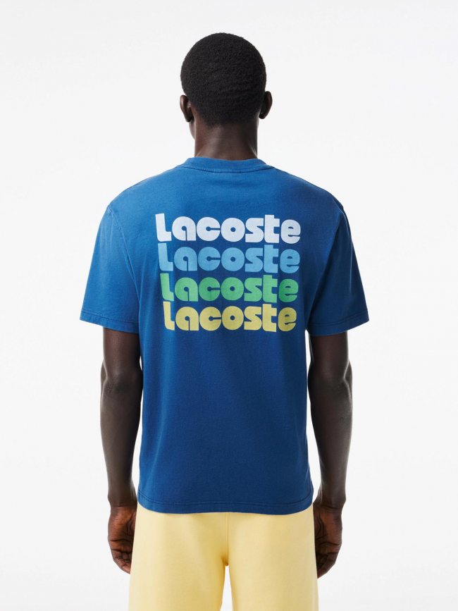 T-shirt logo vert bleu homme - Lacoste