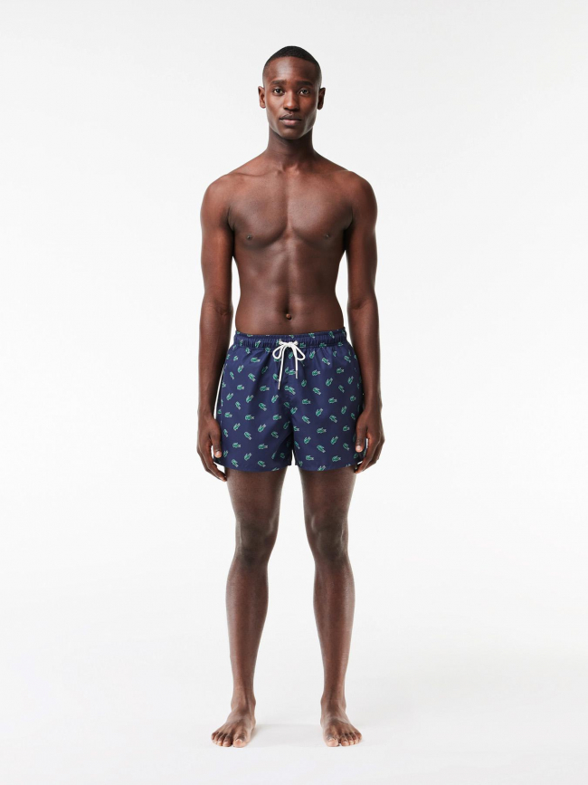 Short de bain logo crocodile bleu marine homme - Lacoste