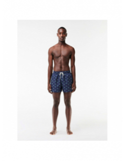 Short de bain logo crocodile bleu marine homme - Lacoste