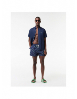 Short de bain logo crocodile bleu marine homme - Lacoste