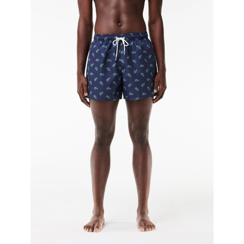 Short de bain logo crocodile bleu marine homme - Lacoste