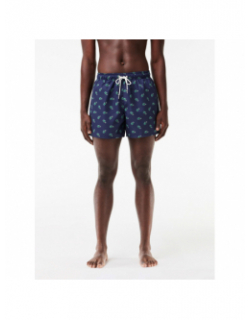 Short de bain logo crocodile bleu marine homme - Lacoste