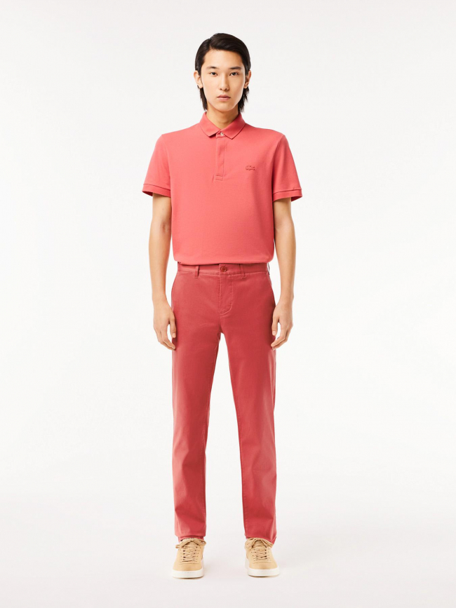 Pantalon chino core essentials rouge homme - Lacoste