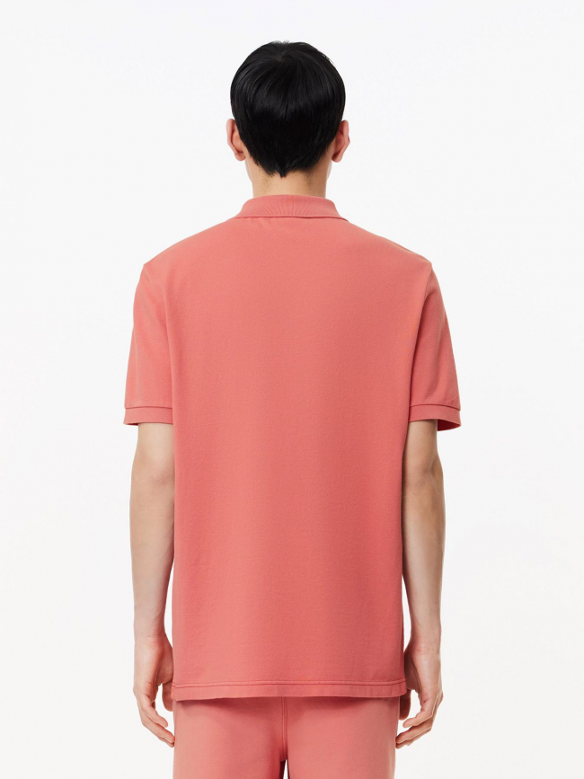 Polo uni logo rose orange homme - Lacoste