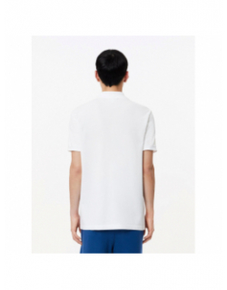 Polo uni logo blanc bleu marine homme - Lacoste