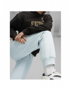 Jogging uni logo essential bleu ciel femme - Puma