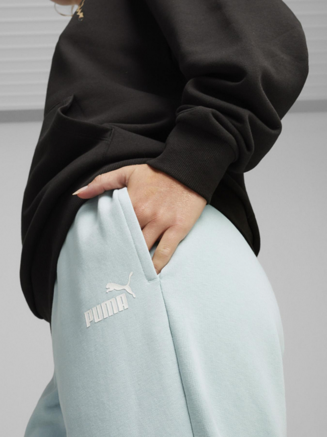 Jogging uni logo essential bleu ciel femme - Puma