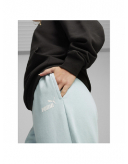 Jogging uni logo essential bleu ciel femme - Puma