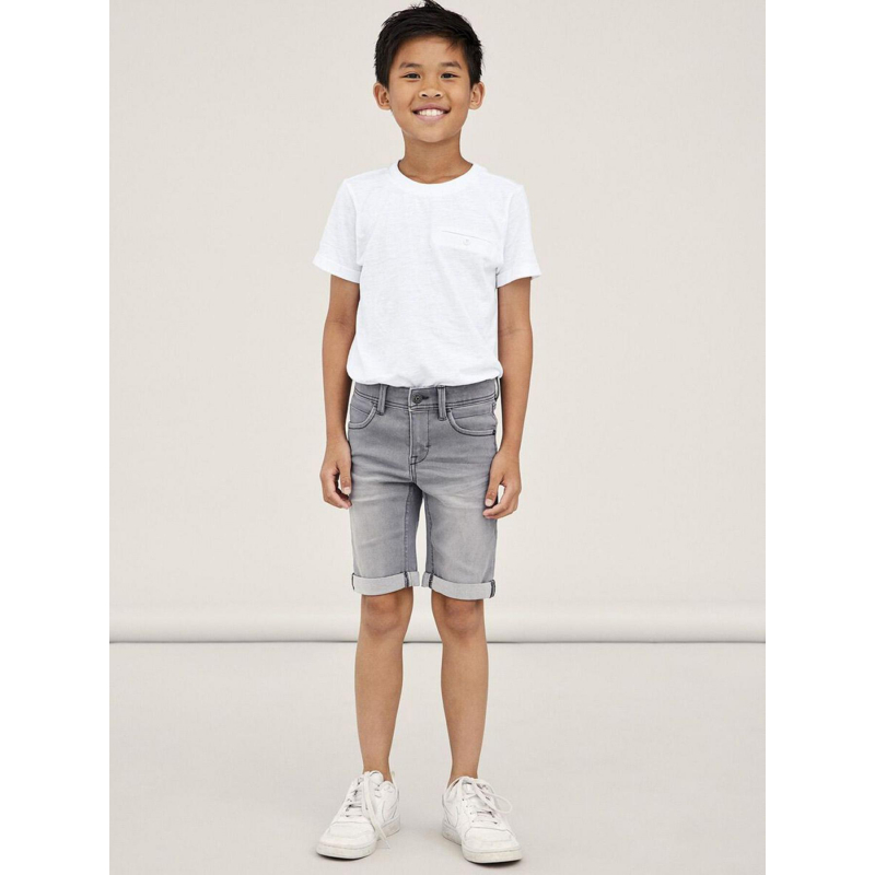 Short en jean silas slim gris garçon - Name It