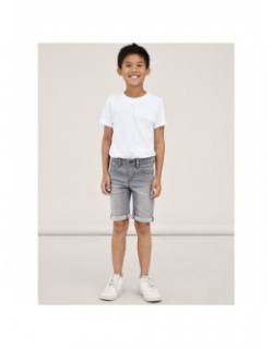 Short en jean silas slim gris garçon - Name It