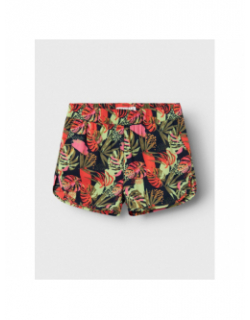 Short fluide imprimés vinaya noir vert fille - Name It