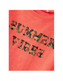 T-shirt amma summer vibes orange fluo fille - Name It