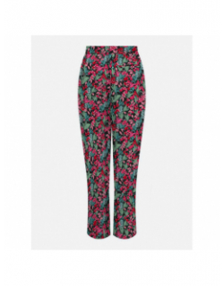 Pantalon fluide à fleurs paula noir rouge femme - Only