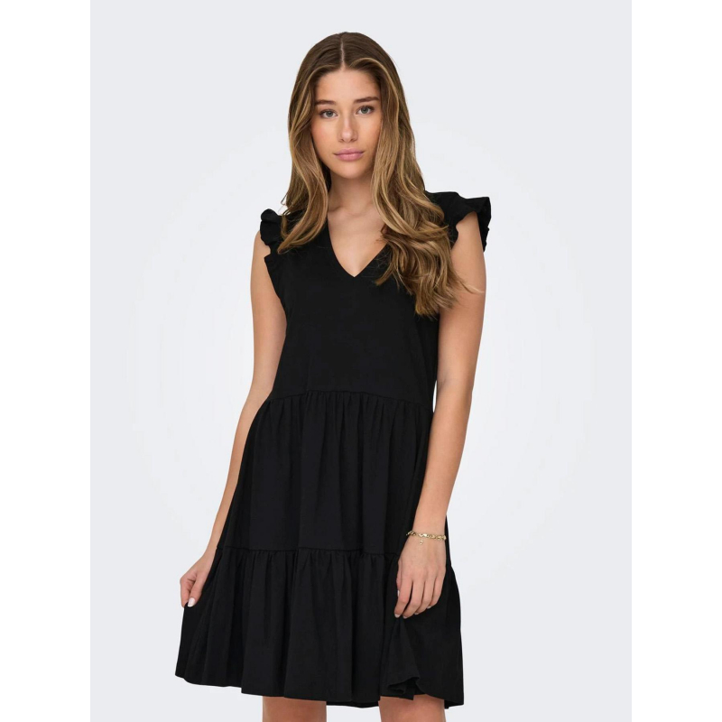 Robe courte ample may noir femme - Only