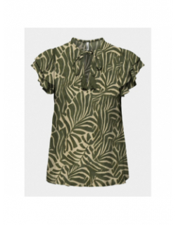 T-shirt col noué chiara kaki femme - Only