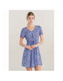 Robe courte à fleurs easy joy rose bleu femme - Vero Moda