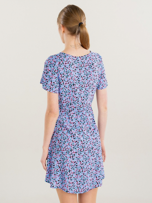 Robe courte à fleurs easy joy rose bleu femme - Vero Moda