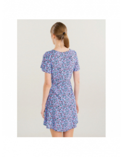 Robe courte à fleurs easy joy rose bleu femme - Vero Moda