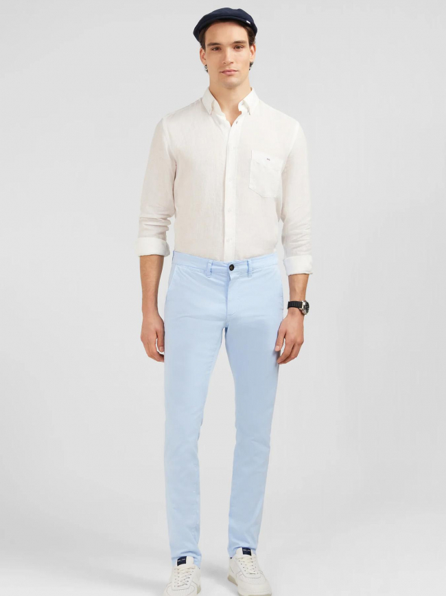 Chemise uni en lin blanc homme - Eden Park