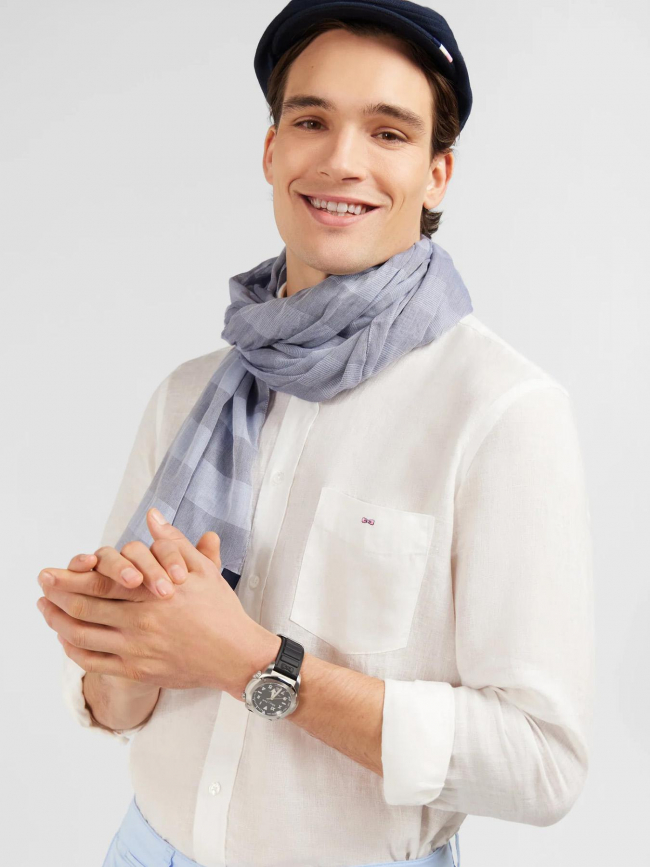 Chemise uni en lin blanc homme - Eden Park