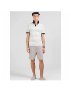 Polo rayé africlub gris blanc homme - Eden Park