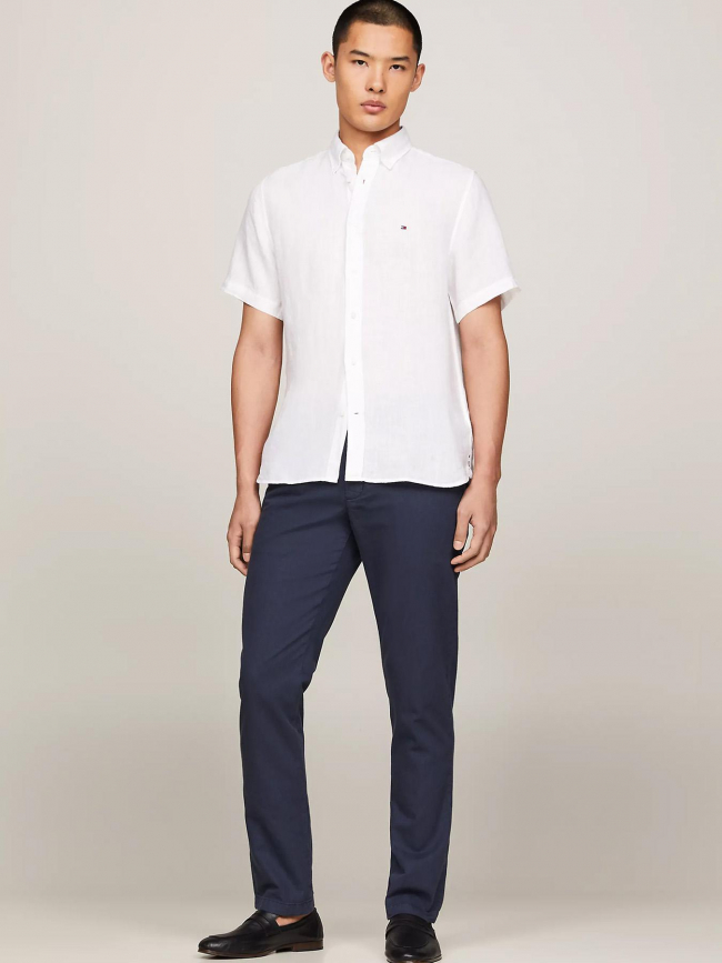 Chemise en lin pigment dyed blanc homme - Tommy Hilfiger