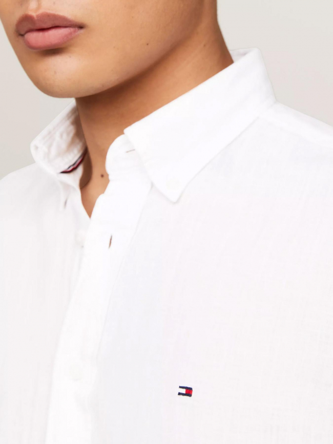 Chemise en lin pigment dyed blanc homme - Tommy Hilfiger